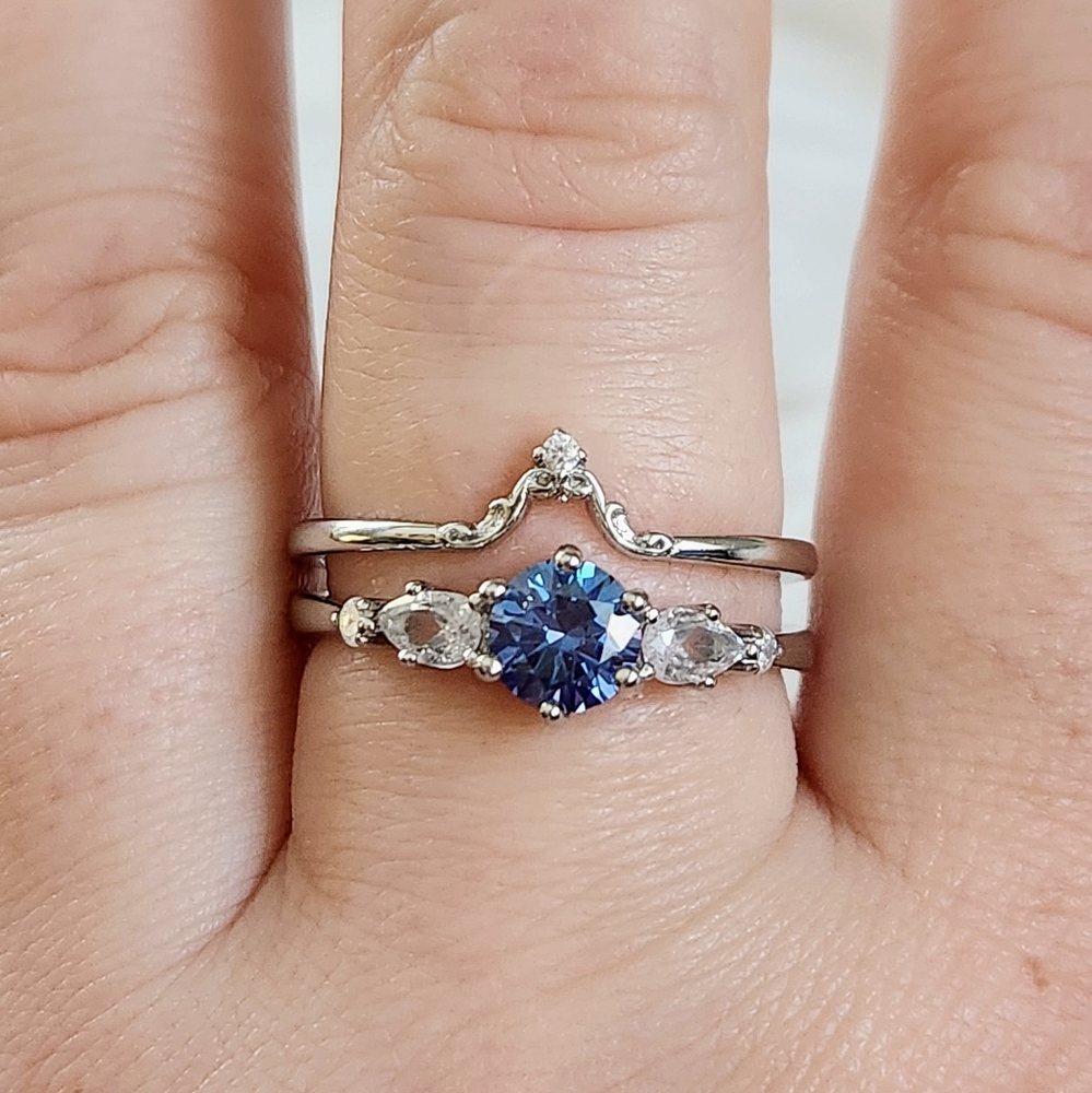 NWT Ryze Denim Blue & White Frost CZ .925 Sterling Silver Rings - Size 10 - Picture 9 of 12